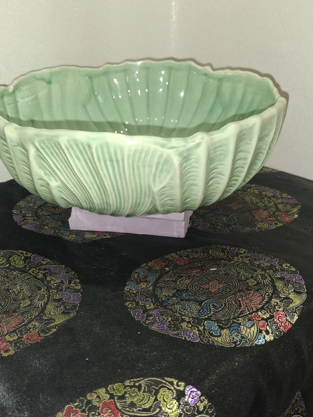 KPM Berlin Pale Green Glazed Ceramic Leaf Bowl